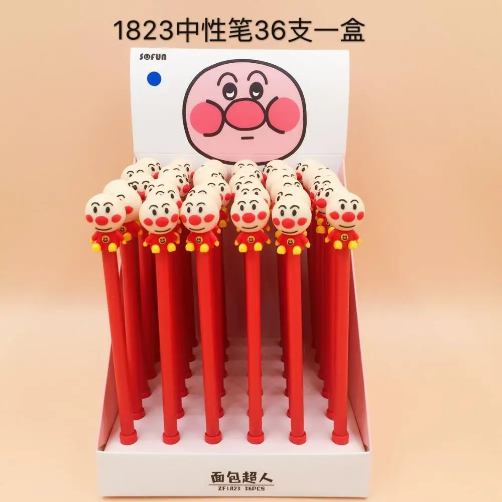 Anpanman 36 шт./упак. разные дизайны с черепами и другими рисунками медведя, платье принцессы с принтом «обезьяна» Творческий Стиль гелевая ручка унисекс Ручка-роллер ручка - Цвет: Anpanman