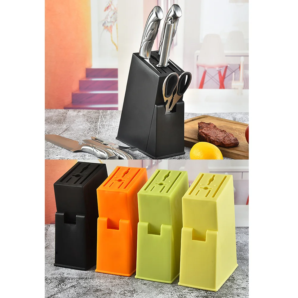 

Useful Plastic Knives Holder Creative Storage Organizer Shelf Drain Rack Cutlery Display Stand for Home Kitchen(Black)