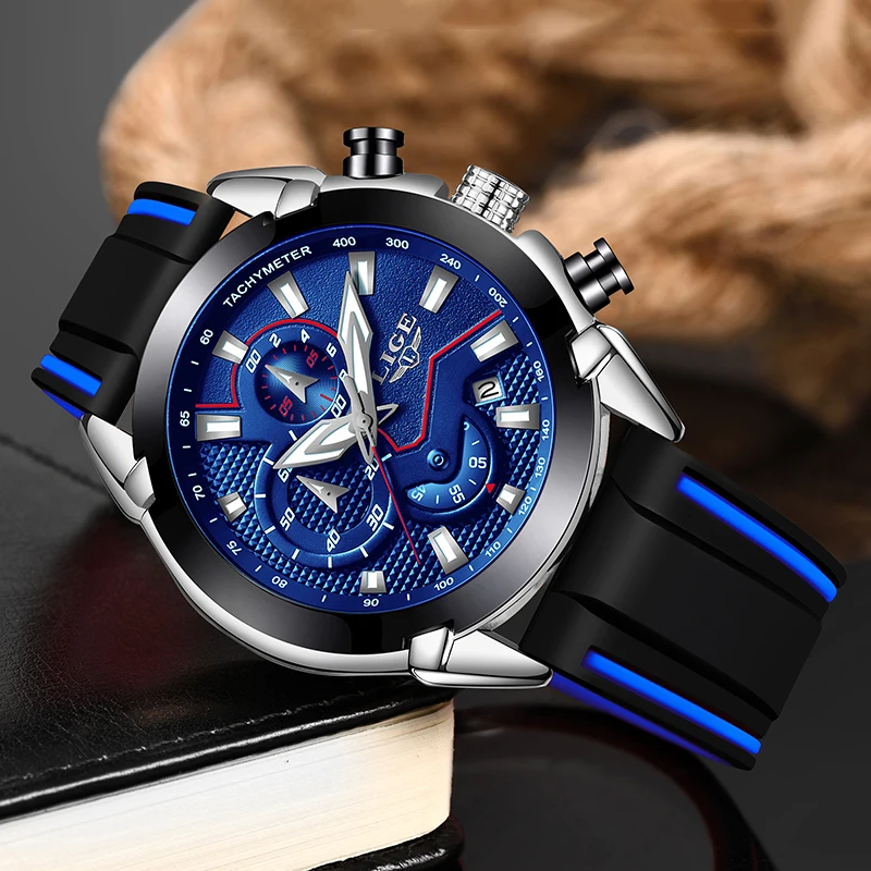 Reloj hombre 2019 LIGE модные деловые мужские часы лучший бренд роскошный силиконовый