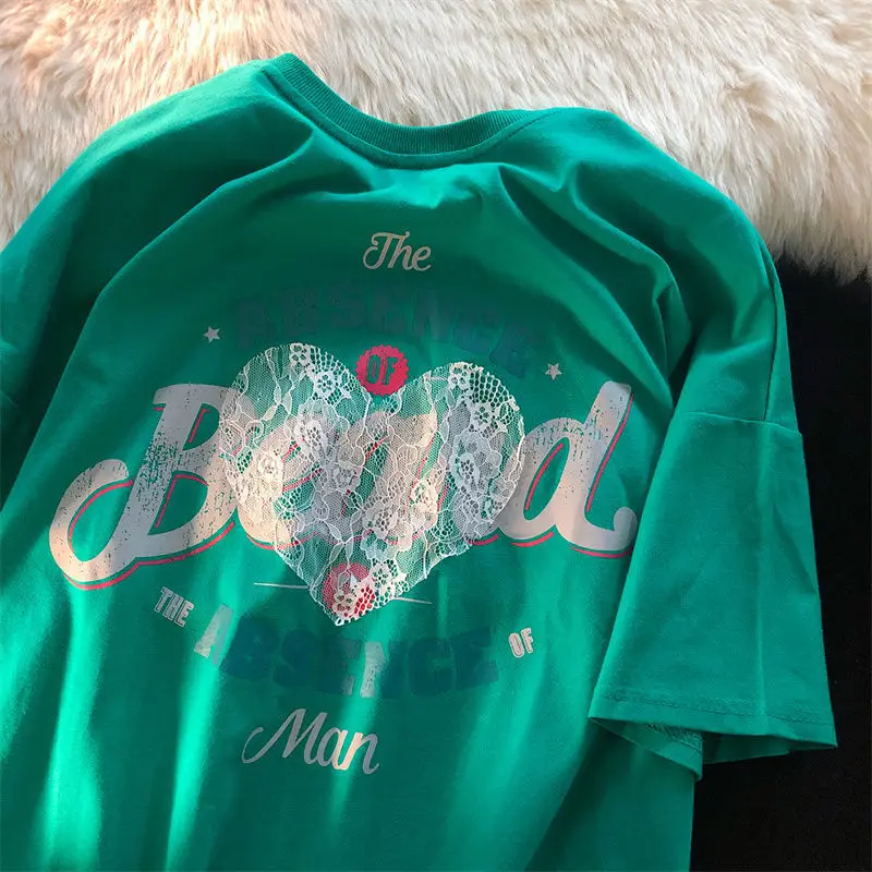 Белое кружевное платье в винтажном стиле С принтом виде букв женские футболки