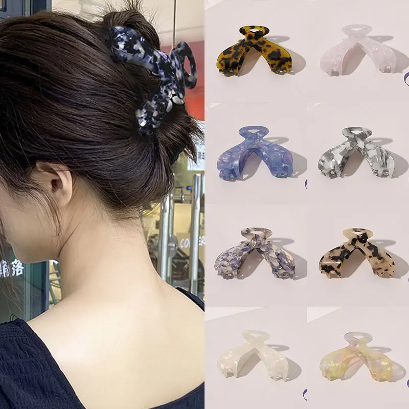 

New Creative Leopard Marble Acetic Acid Hair Claws Tortoiseshell Geometric Hair Clip Clamps Women Barrettes 9cm Acrylic Hairpins