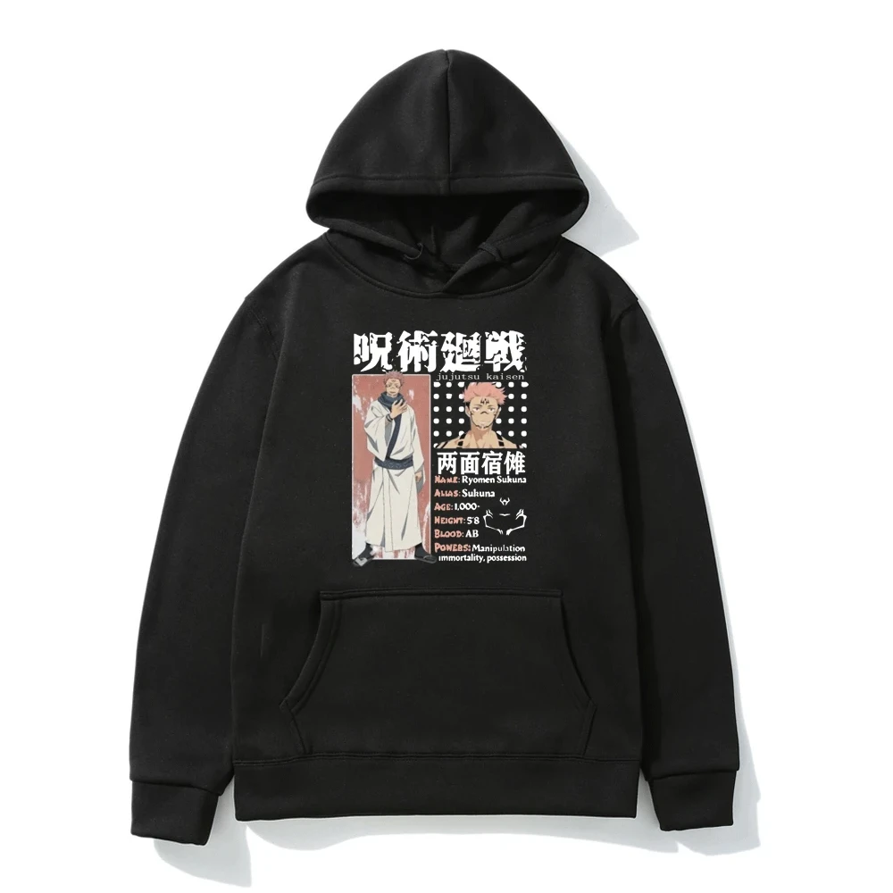 

Japan Anime Jujutsu Kaisen Print Fashion Hoodie Men Manga Kawaii Graphic Unisex Sweatshirt Ryomen Sukuna Autumn Popular Sweater