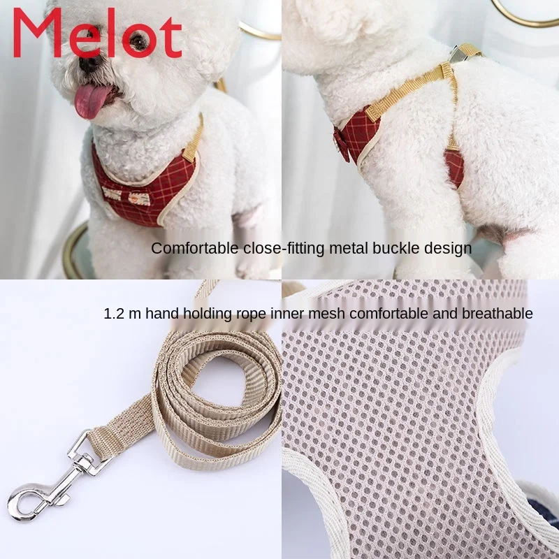 

High-End Luxury Dog Hand Holding Rope Small Dog Vest Dog Chain Dog Leash Cat Chest Strap Pet Supplies