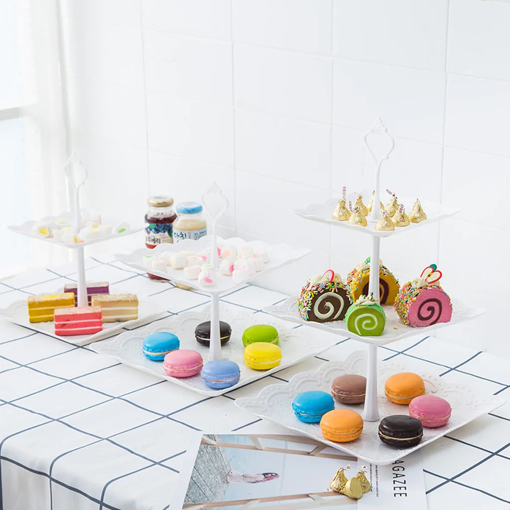 Фруктов Подставка для десерта 3-уровневый Кекс Стенд торт десерт свадебное