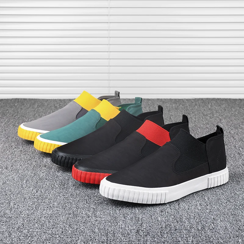 

2020 Canvas loafers Men Slip-on Men's Casual Shoes Classic Flat outdoor Comfortable Flat Shoes Fashion Black Men's Sneakers