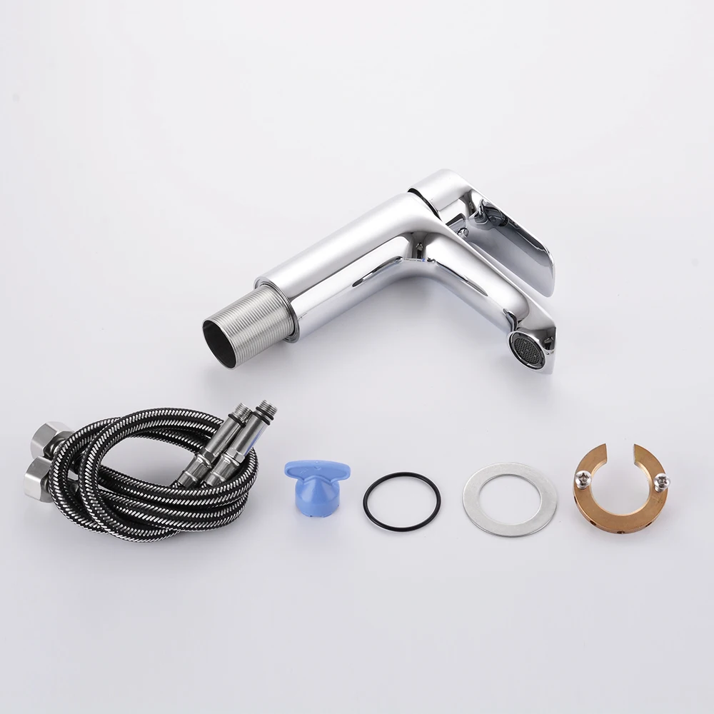 

Bathroom Faucet Basin Faucet Deck Mounted Mixer Chrome Sink Tap Hot And Cold Water Faucet Chrome White