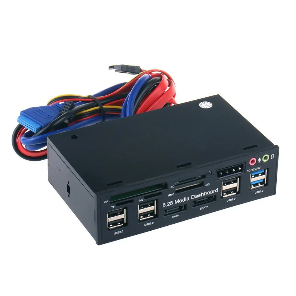 5 25 "ПК Передняя панель приборной панели медиа Usb 3 0 концентратор аудио Esata Sata