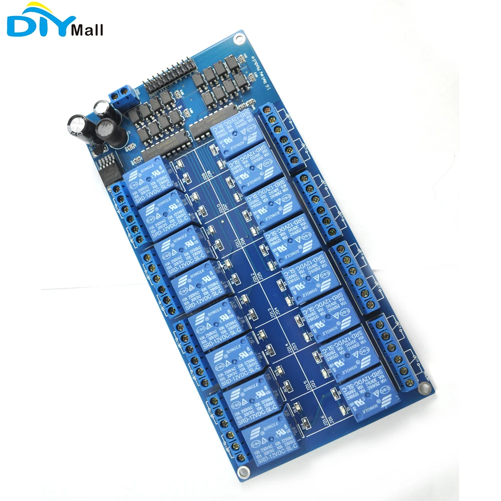 16 Channel 12V Relay Module with Optocoupler LM2576 Power Low Level for Arduino 4 channel relay module with optocoupler relay output 5v 12v 4 way relay module control panel for arduino
