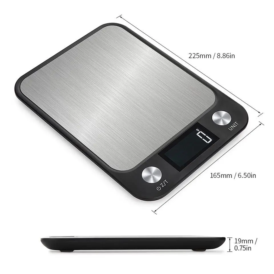 

10Kg/1g Digital Kitchen Scales LCD Backlight Display Stainless Steel Electronic Food Weight Balance Scales For Kitchen Cooking