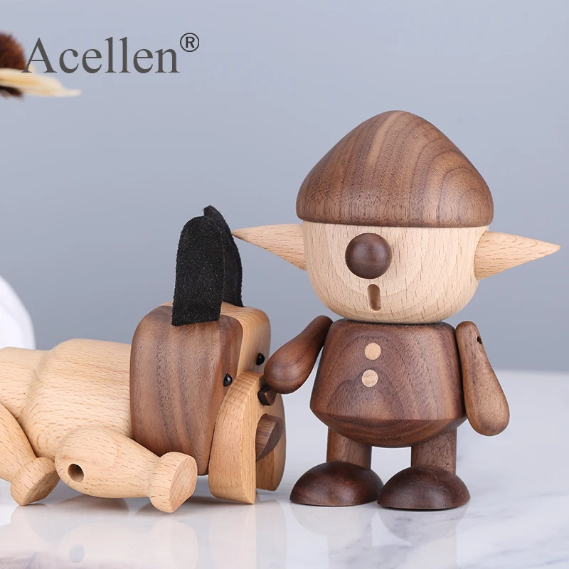 Скандинавский Деревянный Французский бульдог статуя Хоббит статуэтки домашний