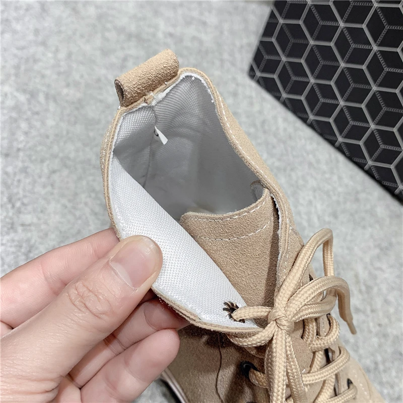 ZJVI/женские замшевые ботинки Сезон осень-зима Женские мотоциклетные ботильоны на