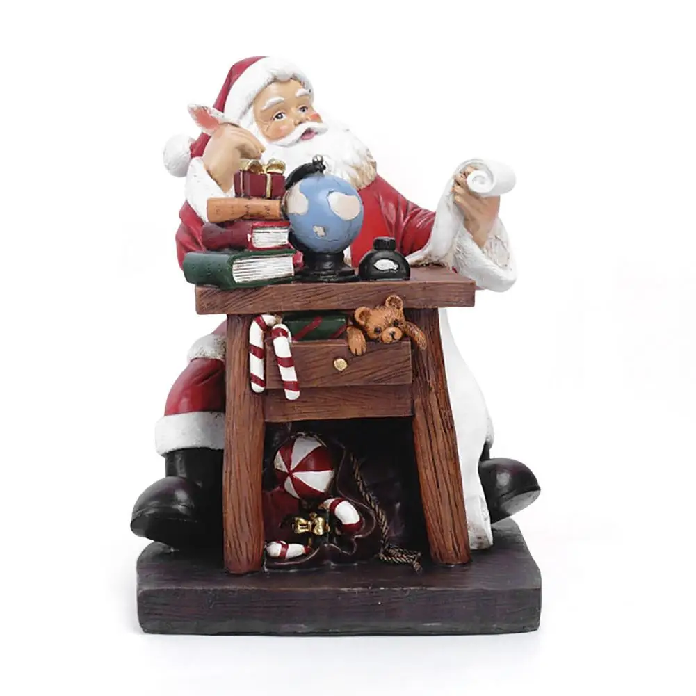 

Рождественские фигурки, украшения из смолы в виде Санта-Клауса, декор для рождественского стола, Фотофон для праздника, маленький Рождестве...