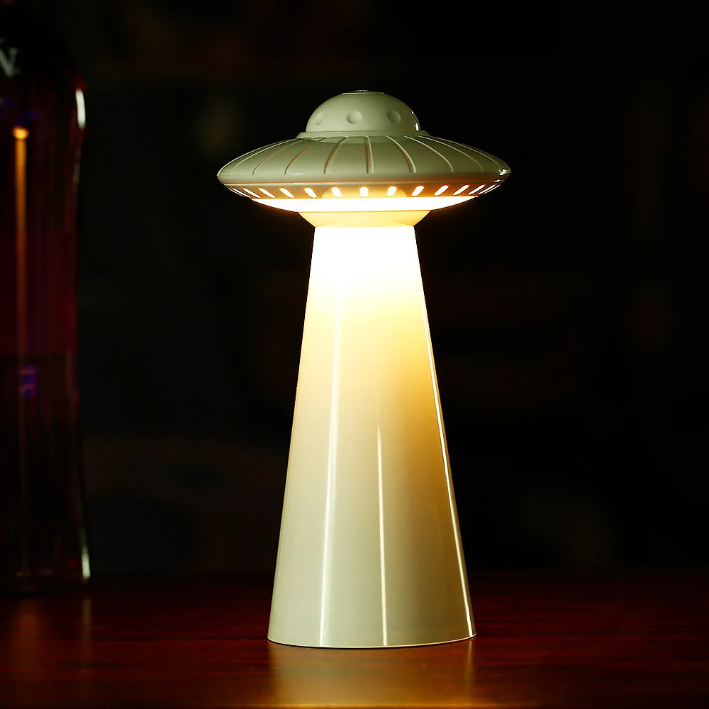 Night Light LED UFO Desk lamp Creative Cute Shape Rechargeable Bedroom Stepless Gear Shift Decorative Table Lamp Bar Lamp enlarge
