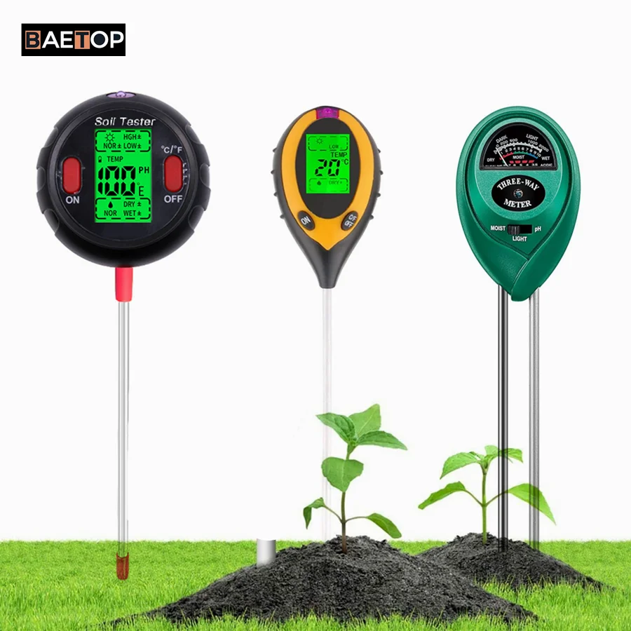 Multipurpose 5/4/3 in 1 Soil Tester To Measure Soil Moisture PH Temperature Sunlight TEMP for Potted Plants Garden Plant Monitor