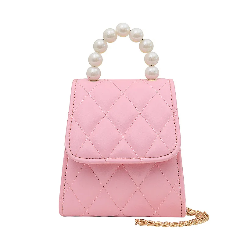 

Kids Mini Purses 2021 Cute Leather Coin Pouch Totes Baby Girls Party Pearl Hand Bags Baby Crossbody Bag