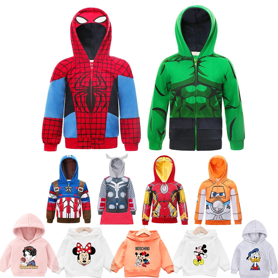 Толстовки с супергероями детские для мальчиков и девочек на весну осень модная