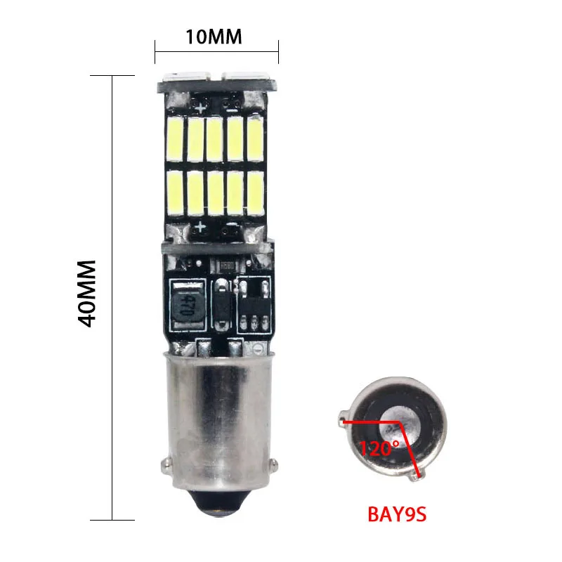 

1 шт. CANBUS BA9S BAX9S BAY9S H21W T4W H6W W5W LED T10 LED 4014 26 Светодиодный боковой клиновой фонарь Внутренняя сигнальная лампа 12 В Белый