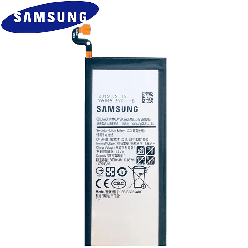 samsung запасной телефон Батарея EB-BG935ABE для samsung GALAXY S7 край G9350 G935FD SM-G935F Аутентичные Батарея 3600 мА-ч