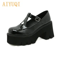 aiyuqi mary jane shoes women platform new spring college style high heel student shoes ladies thick heel british shoes women