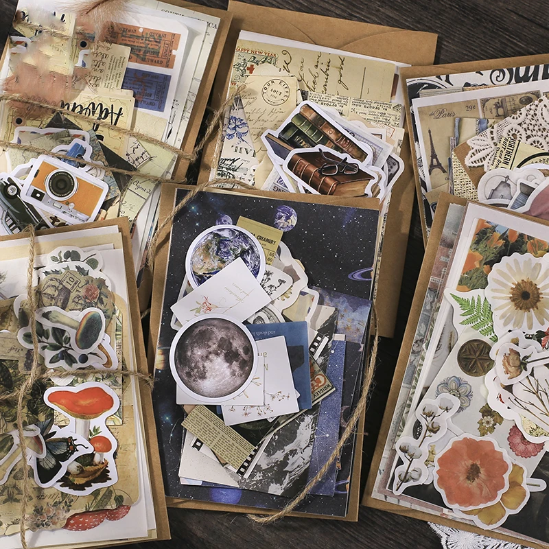 

31pcs/lot Vintage Scrapbooking Stickers Retro Craft Paper Sticker Collage Material DIY Diary Junk Journal Planner Decoration