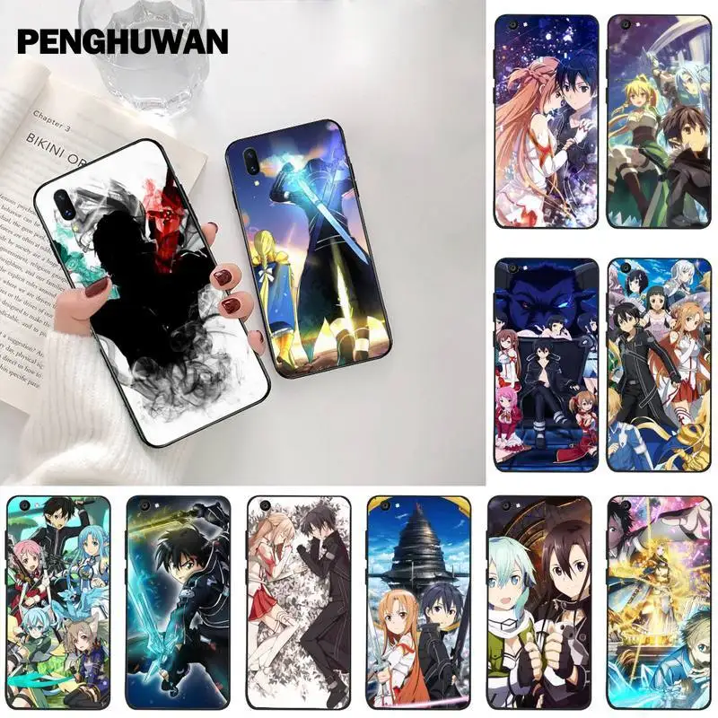 Sword Art Online Kirito Asuna SAO чехол для телефона Обложка Vivo Y91c Y17 Y51 Y67 Y55 Y93 Y81S Y19 V17 vivo