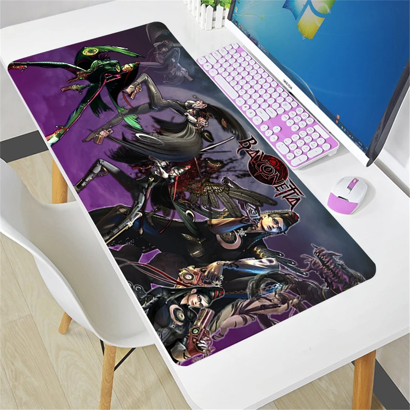 

Video Game Bayonetta Mouse Pad Large Gamer Gaming Accessories Speed Keyboard Rubber Lock Edge Fashion Desk Mat Laptop mousepad