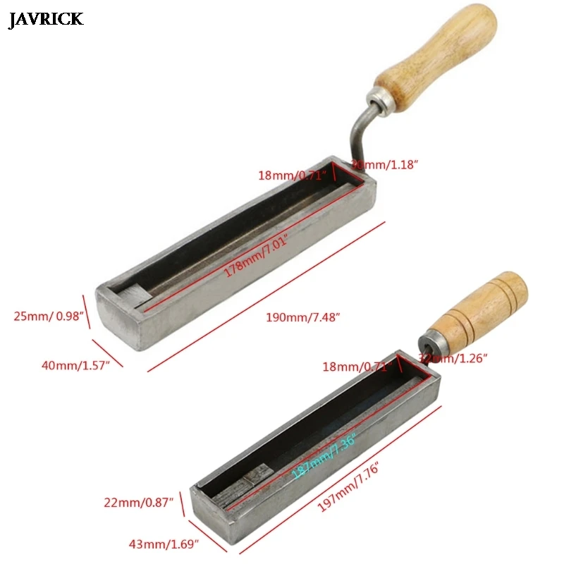 

Bar Silver Gold Ingot Casting Mold with Wood Handle Reversible Jewellery Gold Silver Iron Wire Rectangle Casting Mold