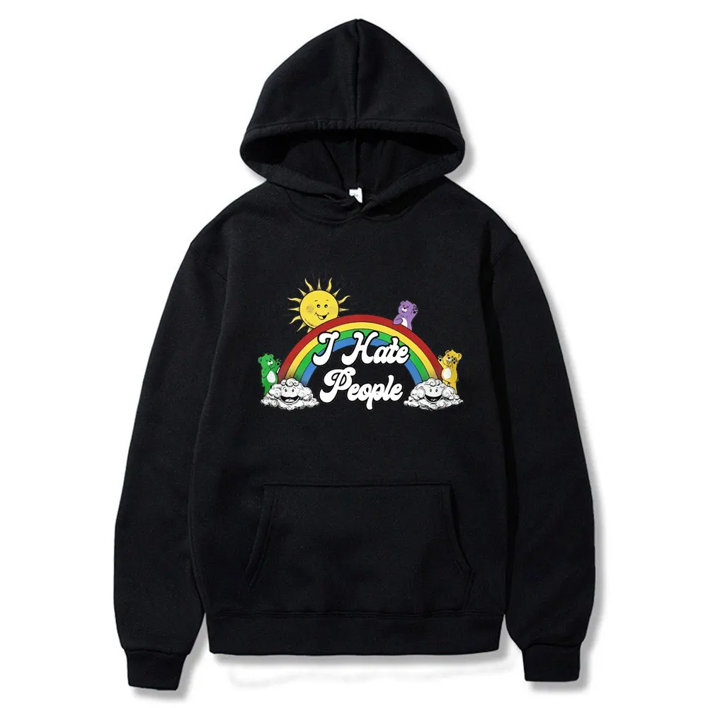 

I Hate People Camping Bear Men Hoodie Pullover Sweats Hoodie Fashion Sweatshirts Hip Hop Sweatshirt Men Vintage Hoodie Men