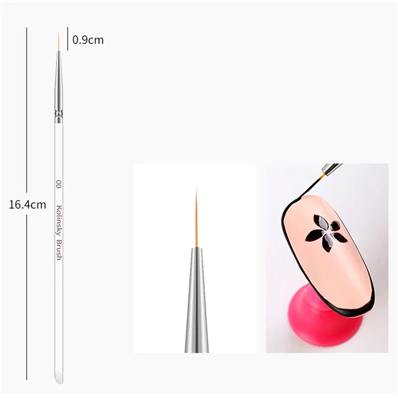 

3 Pcs Nail Art Brushes For Manicure Drawing Painting Pen Acrylic Nail Supplies Nail Accessories Tool Fingernails Polish Tools