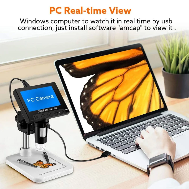 Цифровой электронный микроскоп эндоскоп с ЖК дисплеем 4 3 дюйма USB запись 1000x2