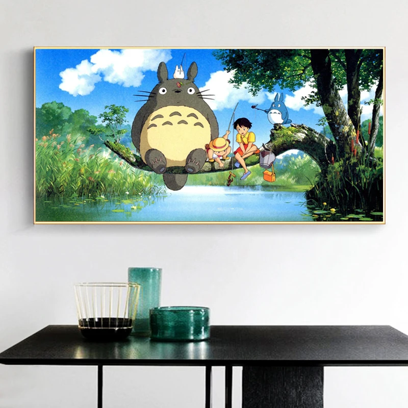 Современная картина Miyazaki Hayao Totoro живопись на холсте мультфильмы постер для