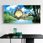 Современная картина Miyazaki Hayao Totoro живопись на холсте, мультфильмы постер для детской спальни Настенная картина для гостиной домашний Декор подарок
