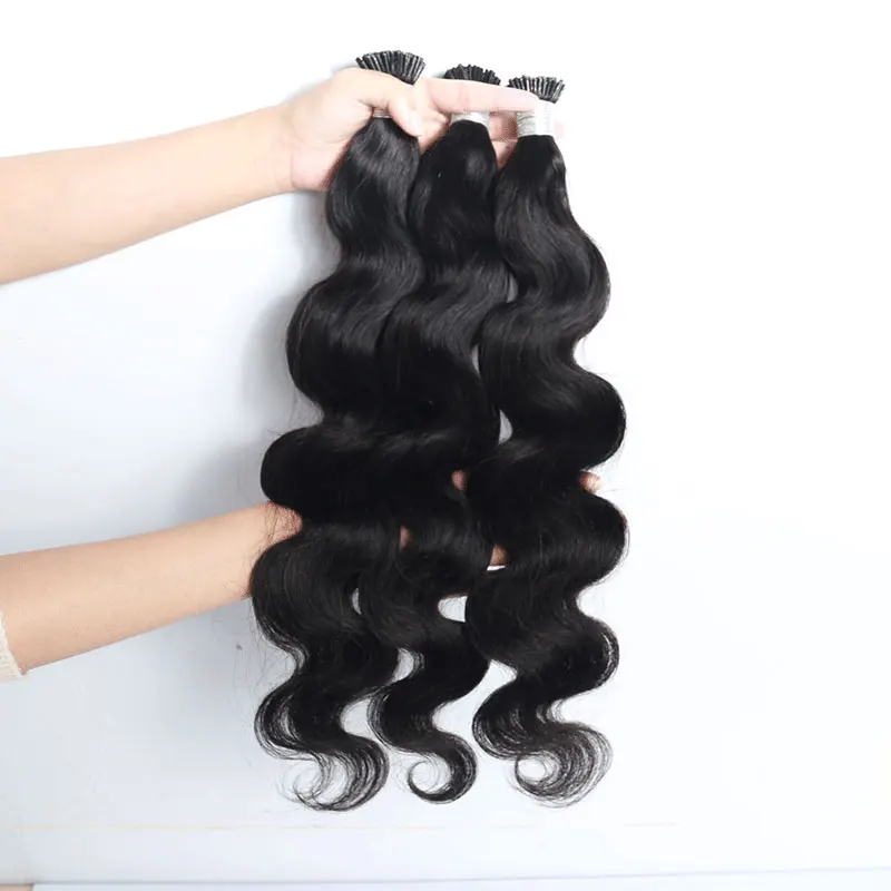 I Tip Hair Extensions For Women Body Wave Natural Black Microlinks Bluk Hair Bundles Nail Remy Pre Bonded Hair Rosa Queen