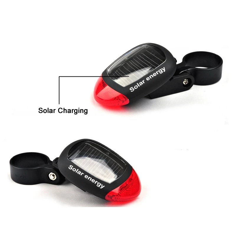 Bike Accessories Cycling Solar Tail Light Power Energy LED Bicycle Rear Safety Warning Ligh | Спорт и развлечения