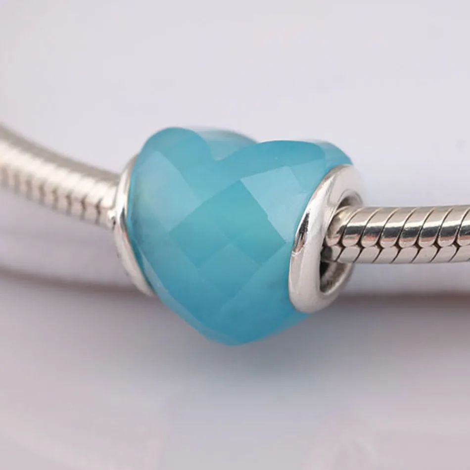 

Bracelets Bead DIY Jewelry Shape of Love Blue Charms for Women Bracelet Bangle
