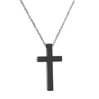 polished cross necklace titanium steel cross crucifix pendant necklace linked chain rolo chains lobster clasp necklaces