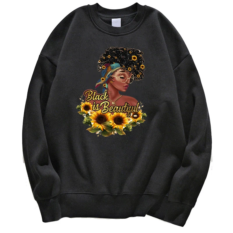 

Лидер продаж 2021, толстовка меланина, женские черные толстовки для девочек, женские зимние повседневные толстовки, Женская эстетичная одежд...