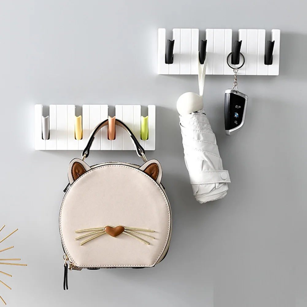

Creative Piano Style Wall Hanging Hook for Home Bedroom Living Room Bathroom Punch-Free Hanger Key Storage Rack