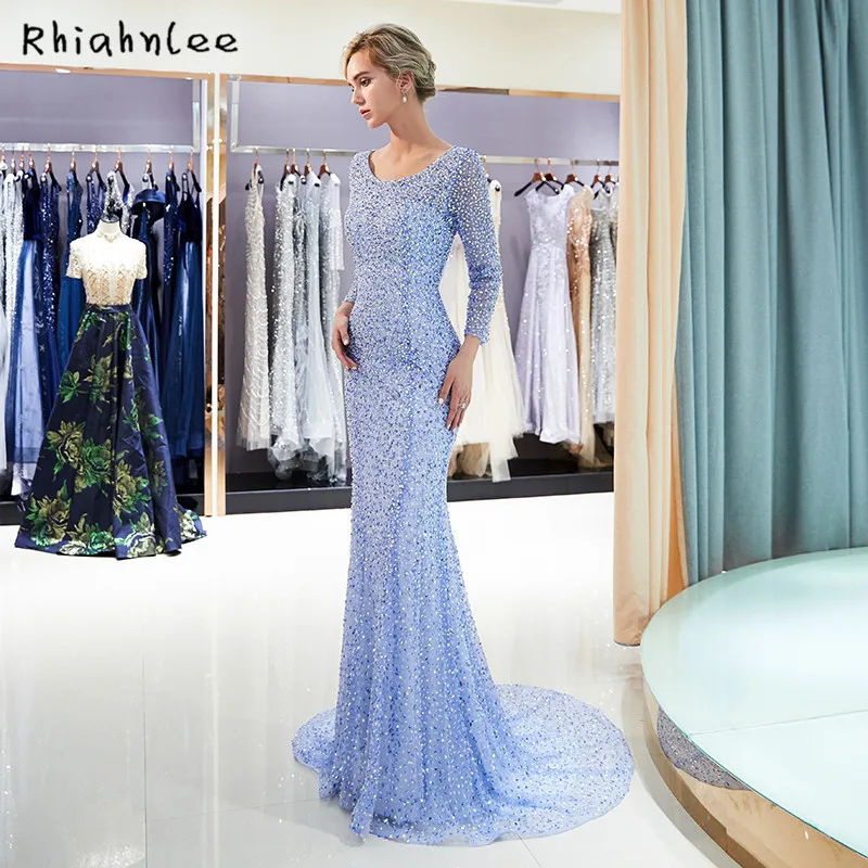 Роскошные вечерние платья с длинным рукавом сексуальные застежкой на спине 2019 |