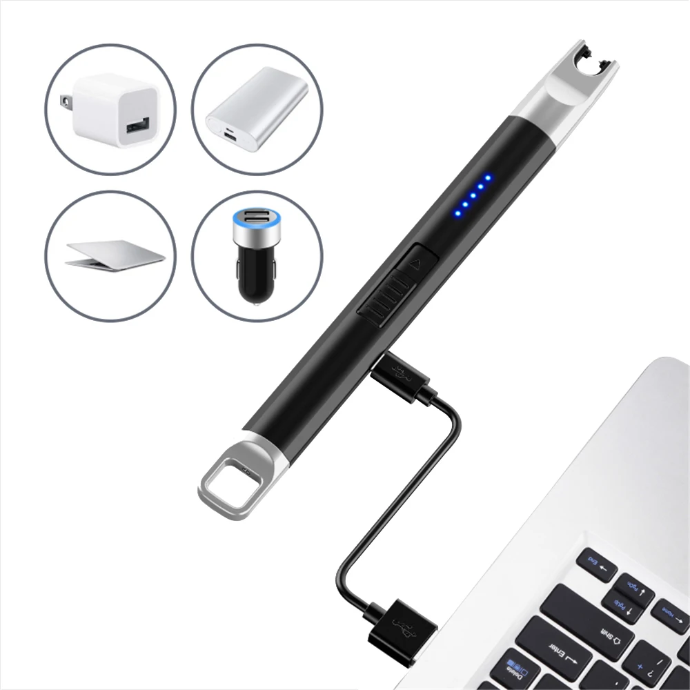 Плазменная дуговая зажигалка длинная электронная USB Зажигалка заряжаемая