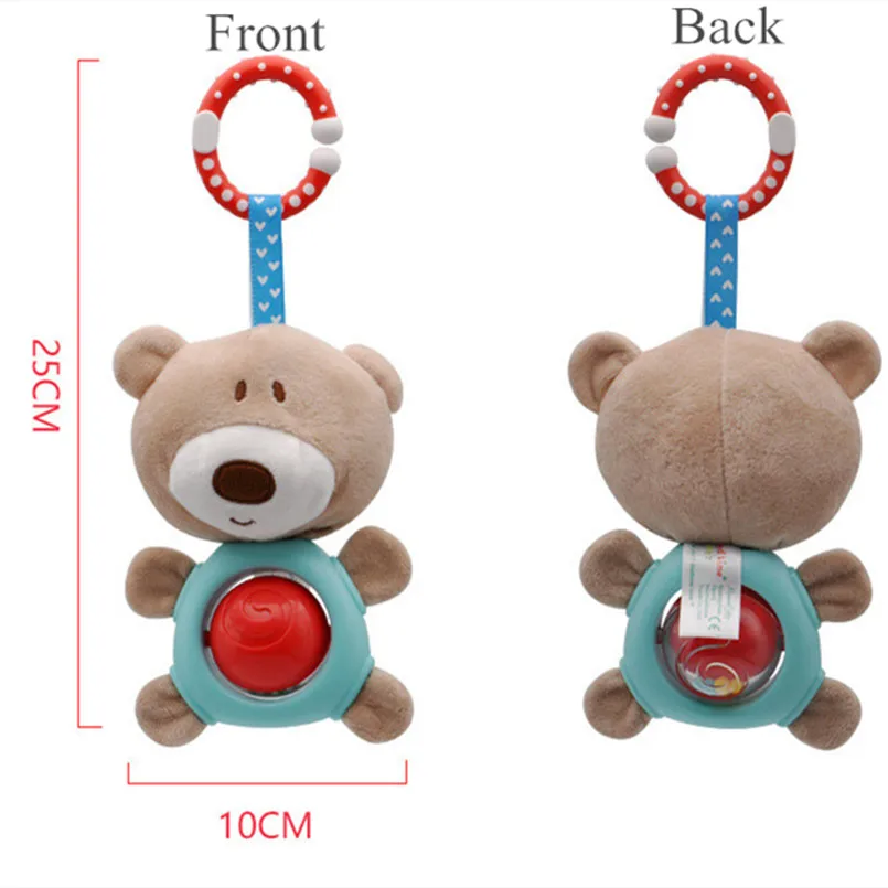 Gray bear Мягкие игрушки для малышей 0-12 месяцев, успокаивающее полотенце, спальное животное, одеяльце-полотенце, Обучающие погремушки для новорожденного ребенка, Мобильная игрушка для коляски - Цвет: Gray bear