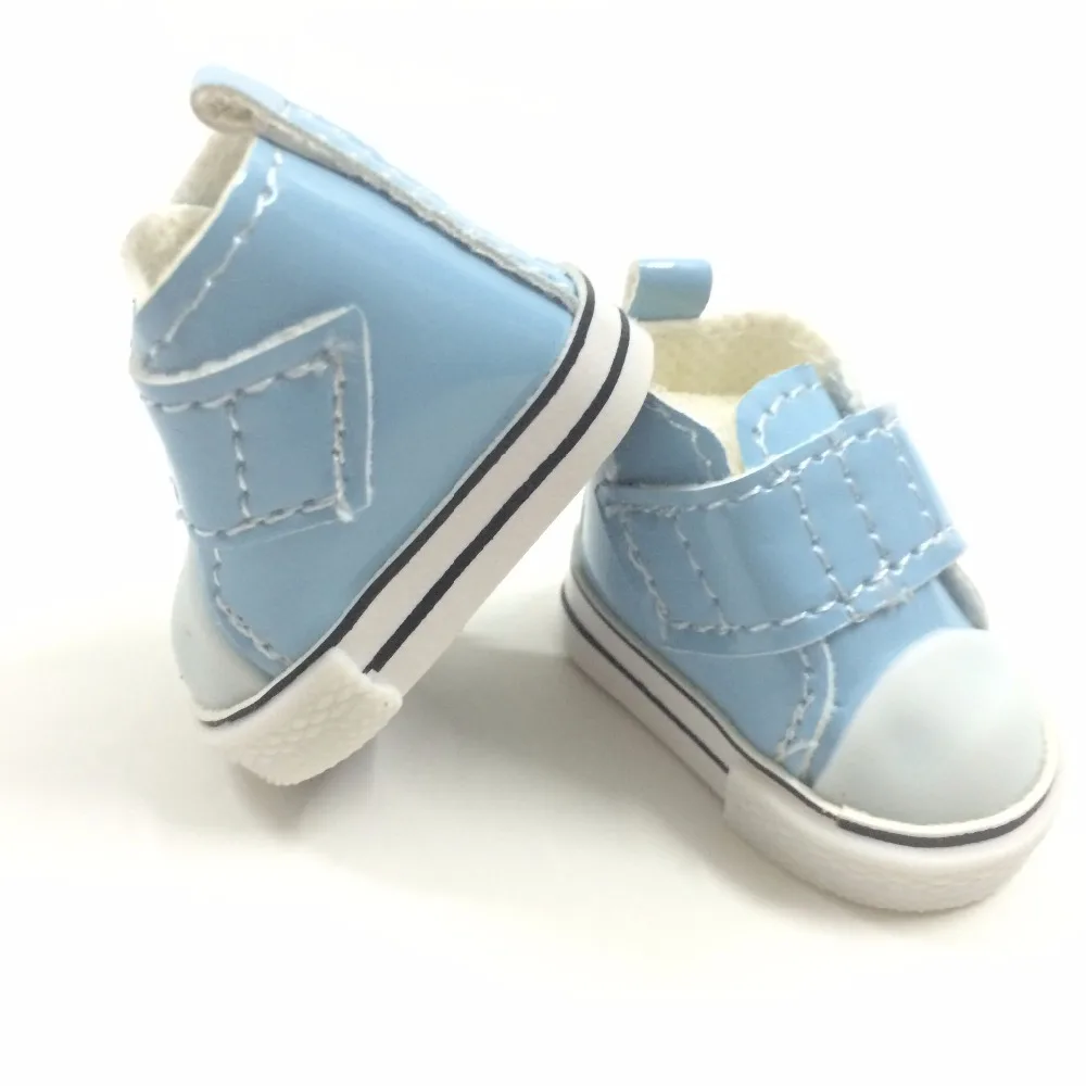 Blue PU Material 1/6 BJD обувь кукла 5 см парусиновая обувь кроссовки для кукол, мини-игрушка обувь для России DIY ручной работы аксессуары для кукол игрушки подарок для ребенка - Цвет: Blue PU Material