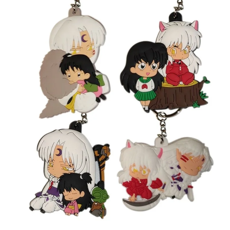 

1 Pcs Kawaii Anime Inuyasha PVC Keychains Figure Sesshoumaru Kagome Higurashi Pendant Keyrings Fans Collection Gift Figure Toys