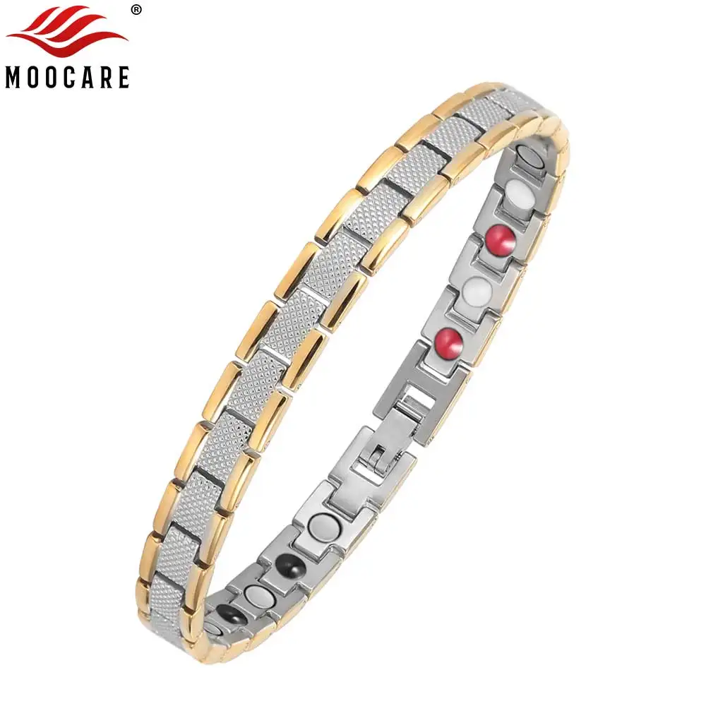 Браслет Moocare из нержавеющей стали с ИК излучением анионным германиевым элементом