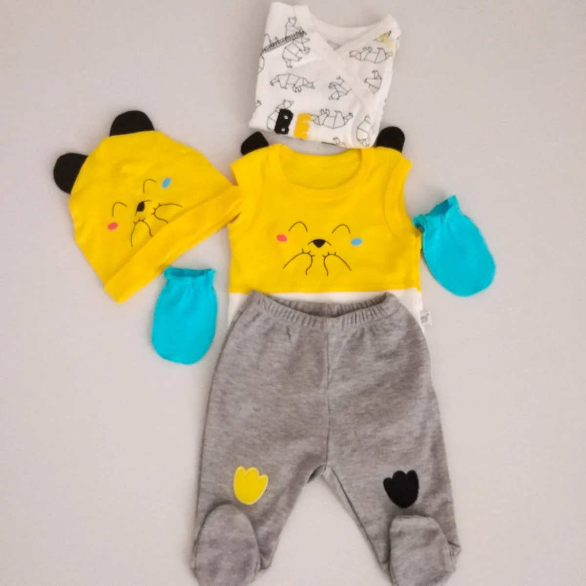 

New born The Zibin Set 100 cotton 5'li boy-Girl Baby Hospital Out Desing ONB baby clothing gift