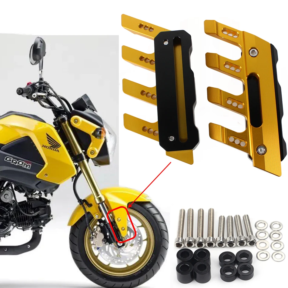 

Красный мотоциклетный ЧПУ аксессуар для Honda GROM 125, брызговик, Боковой защитный блок, переднее крыло, противоударный слайдер