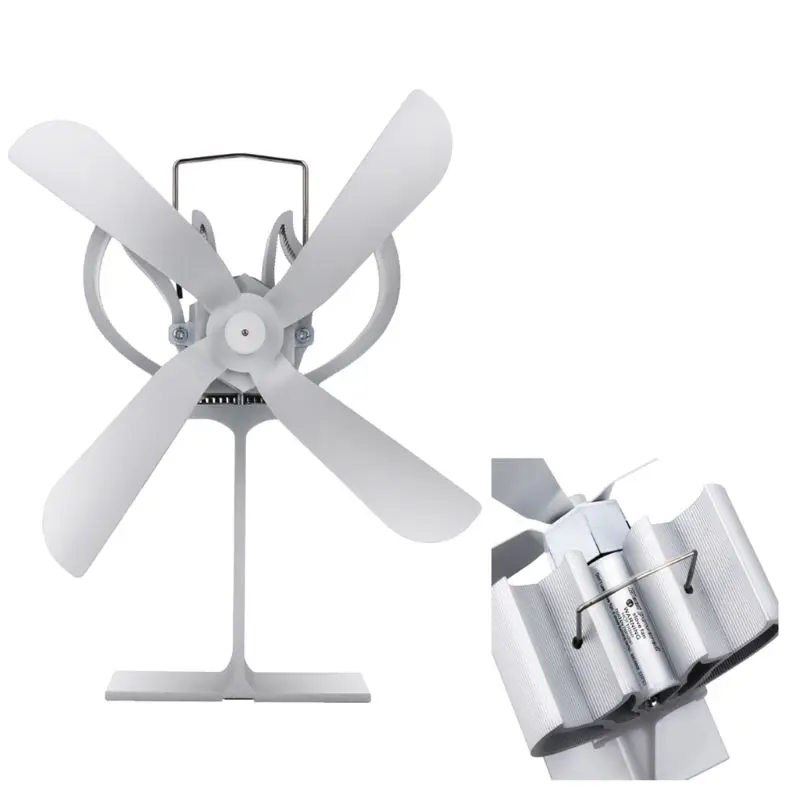

4 Blades Aluminum Heat Powered Stove Fireplace Fan for Wood Log Burner Heater P0RE