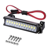 universal 55mm 12 led hight bright light model truck roof lamp bar for 110 rc climbing car model accessories