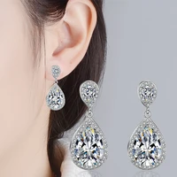 shining pink zircon water drop earrings korean fashion red earrings earrings 2021 trend korean fashion bridesmaid gift