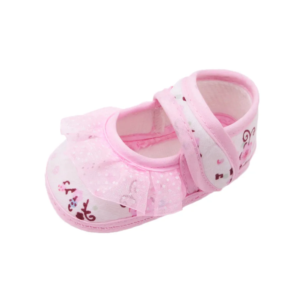 Одежда для новорожденных девочек мягкая обувь укрепленный кружевной Цветочный